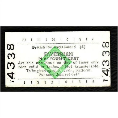 Railway Platform Ticket FAVERSHAM BRB(S) Green Diamond Edmondson