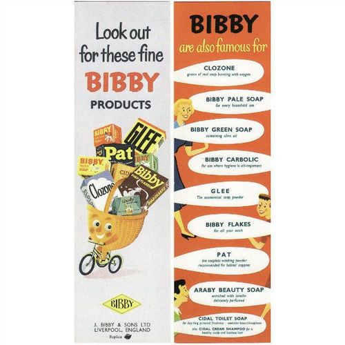 1950's J Bibby Advertising Bookmark Clozone Soap Carbolic Glee Pat Araby Cidal