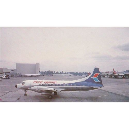 Pacific Western Airlines Convair CV460 Aircraft Postcard (A12461)