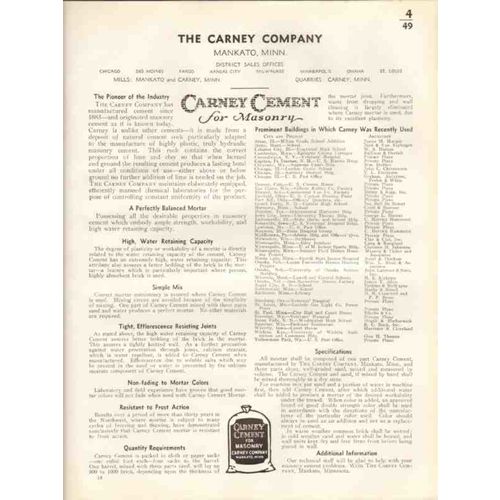 carney company 1938 masonry cement mortar mix vintage catalog