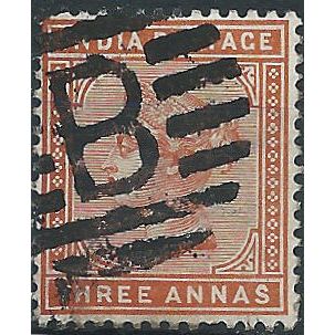 India 1896 SG94 3a Brown-Orange Good+ Used . ..