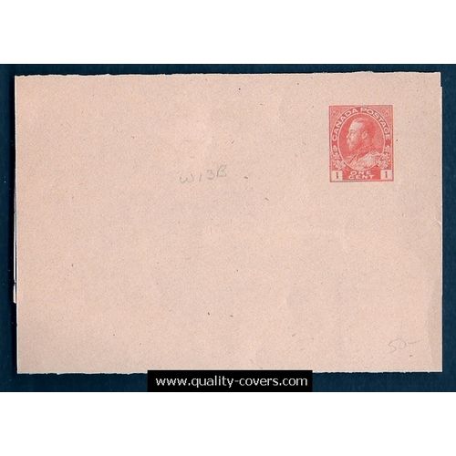 Canada #W13b Postal Wrapper MINT circa 1927 Admiral