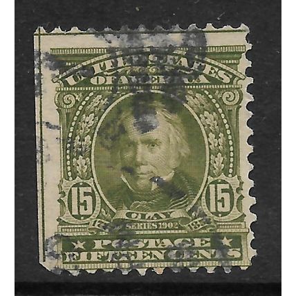 USA 1903 15c OLIVE GREEN CLAY SG 315 FINE USED
