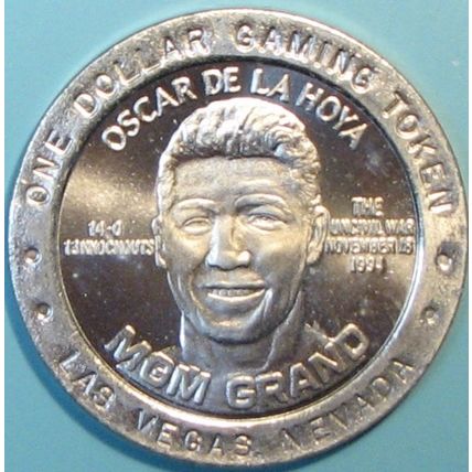 MGM Grand. $1 Casino Token. Las Vegas, NV. Oscar De La Hoya. U06a.