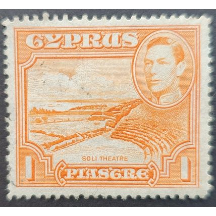 Cyprus: 1938-51 1/4p. ultramarine and orange-brown SG151 Mint Hinged