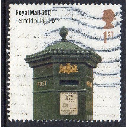 GB 2016 Royal Mail 500 - Penfold Pillar Box 1st Used