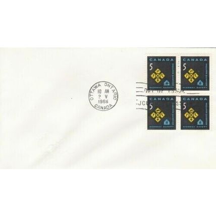 Canada 1966 Highway Safety Block of 4 FDC Ottawa cancel Unaddressed VGC