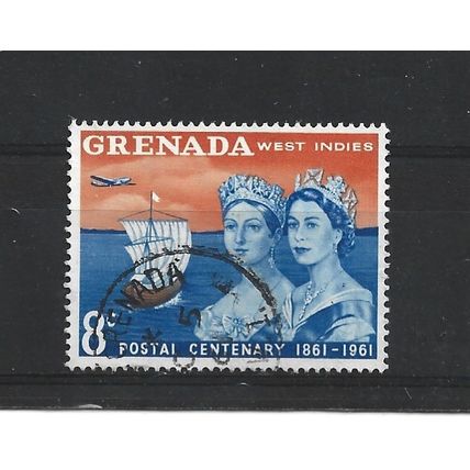 Grenada.SG209 8c Queen Victoria,Queen Elizabeth II&flagship of Columbus.FU.Apr25