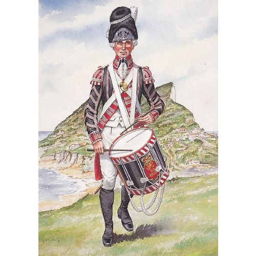 Artist Drawn Drummer The 50th West Kent Regiment Of Foot 1792 Uniform Postcard