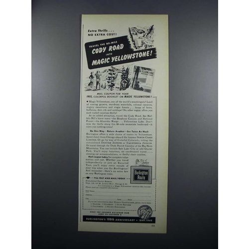 1949 Burlington Route Railroad Ad - Cody Road