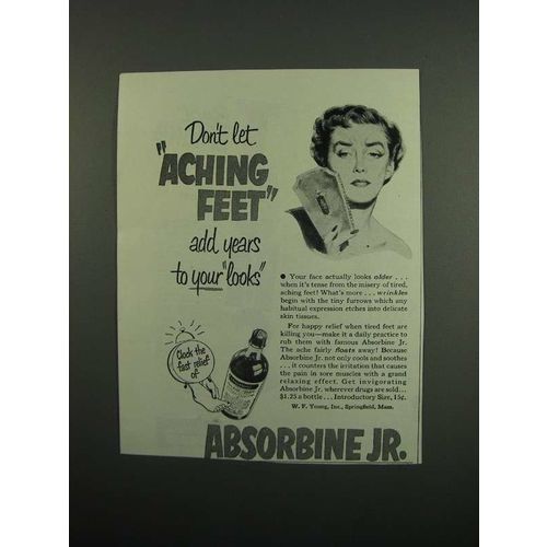 1950 Absorbine Jr. Ad - Aching Feet