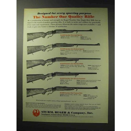 1971 Ruger Ad - Number One Quality Rifle