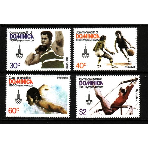 DOMINICA 1980 OLYMPIC GAMES SG 710 / 713 SET 4 VALS U/M MINT #2