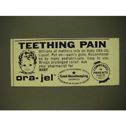 1966 Ora-Jel Liquid Ad - Teething Pain