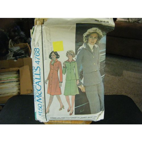 McCall's 4768 Coat-Dress or Jacket, Skirt & Pants Pattern - Size 20 Bust 42