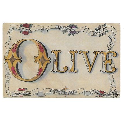 'Olive', 1909. Illustrated by Harry for Olive - The Postal Museum