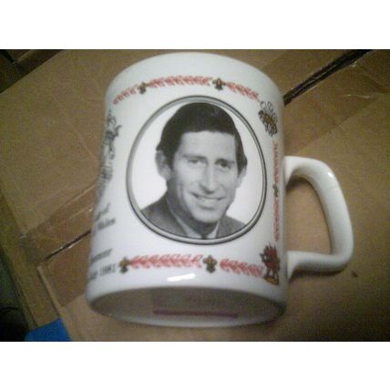 HRH Prince and Princess of Wales coffee mugs set of 2