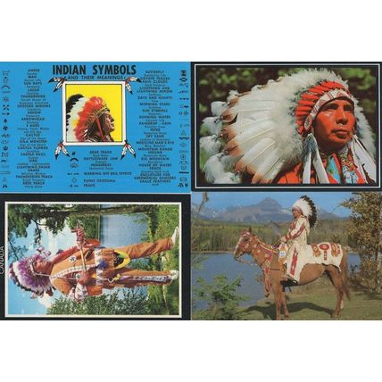 Canada Red Indian Costume Sign Language 4x Postcard s