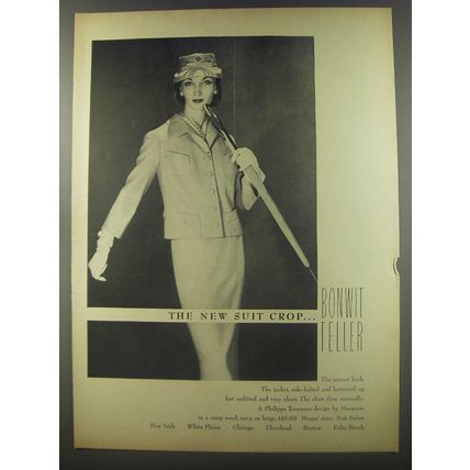 1956 Bonwit Teller Suit by Philippe Tournaye of Marquise Ad - The new Suit Crop