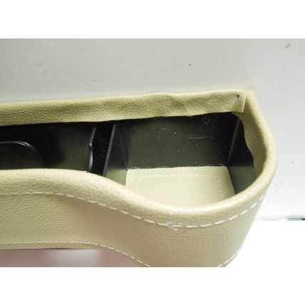 Car Seat Side Pocket Organizer Crevice Gap Filler Storage w/ Cup Holder beige