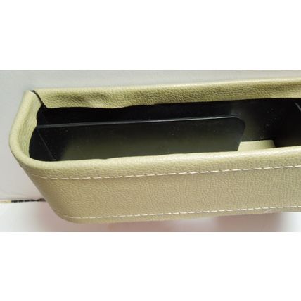 Car Seat Side Pocket Organizer Crevice Gap Filler Storage w/ Cup Holder beige