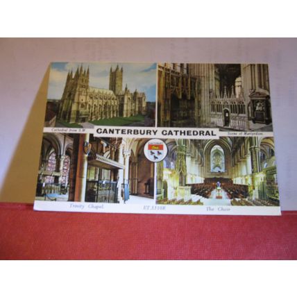 multiview, CANTERBURY CATHEDRAL used postcard by Elgate 1976 pm =