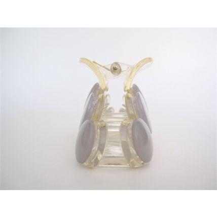 Large silver gray shiny shell effect hair claw clip
