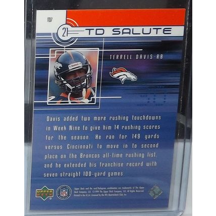 1999 Upper Deck TERRELL DAVIS (Broncos) TD Salute #T7