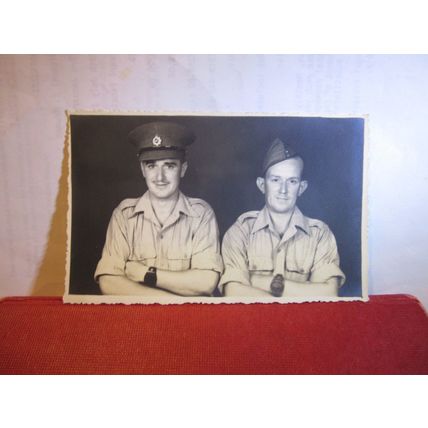 2 x RAF? CHAPS WITH WW2 leatherpouched wrist watches unused postcard