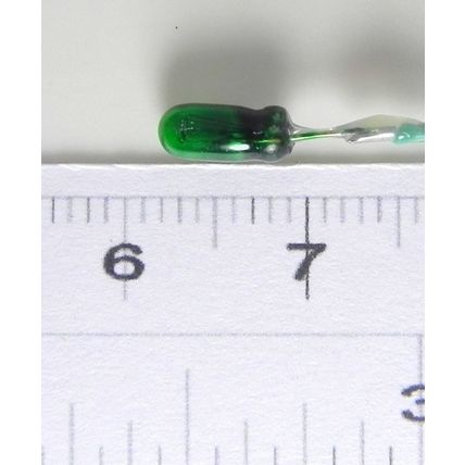 Ampoule - vert 12 volts - 65 ma 3 mm type grain de blé - lot de 5 Ampoule