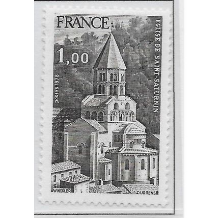 FRANCE 1978 MINT MOUNTED MH CHURCH SAINT SATURNIN SPIRE