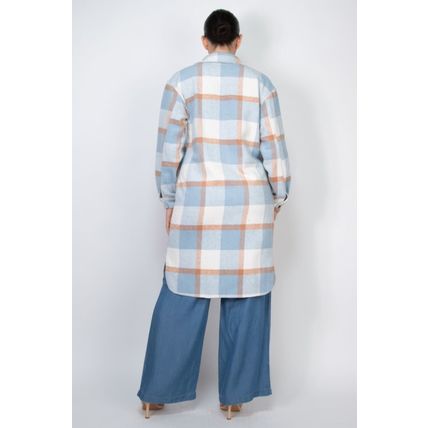 Plaid Buttoned Shacket Coat