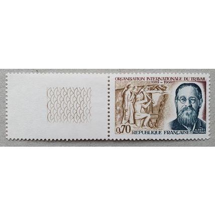 FRANCE: 1969 50th Anniv. of ILO : SG1841 MNH + selvedge