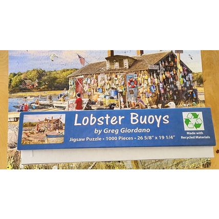 Vermont Christmas Co. 1000 Piece Jigsaw Puzzle Lobster Buoys by Greg Giordano