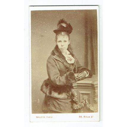 Victorian cdv photo young lady wearing hat Liverpool photographer