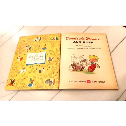 Old Vintage Little Golden Book Dennis The Menace And Ruff (C) Third Edition 1959