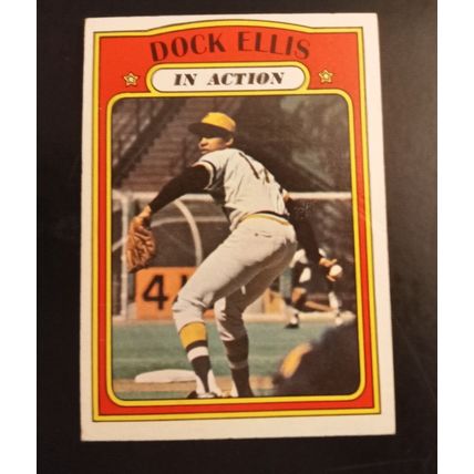 Topps 1972 # 180 Dock Ellis Pitcher Pittsburgh Pirates 7.0 Near Mint Condition