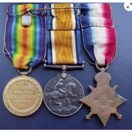 1914-15 Trio of Medals Swing mounted on original ribbons FREE UK P&P