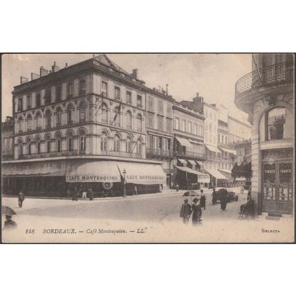 Café Montesquieu, Bordeaux, 1915 - Lévy CPA LL148