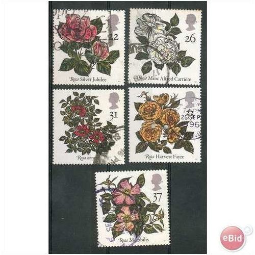 GB stamps 1991 used Set - SG 1568-1572 - Roses - Ninth World Congress