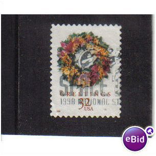 1998 USA christmas wreath 32c multi F/U SG3523