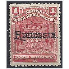 Rhodesia 1909 SG101 1d Carmine-Rose Mounted Mint ..