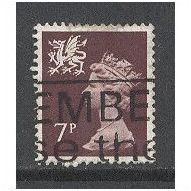 W23 7p Purple-Brown (1 centre band).Fine Used.nb13