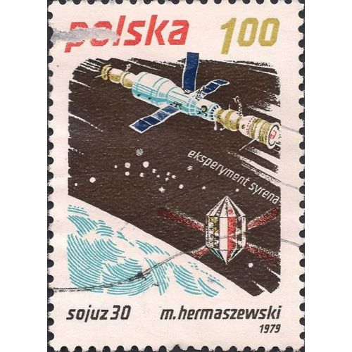 POLAND, SPACE, Soyuz 30, red 1979, 1.00Zl, #2