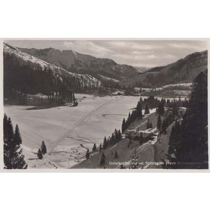 Spitzingsee Bavaria Germany Antique Aerial Postcard