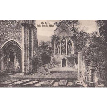 The Nave Valle Crucis Abbey Antique Postcard