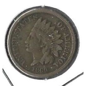1860 US Indian head cent Fine