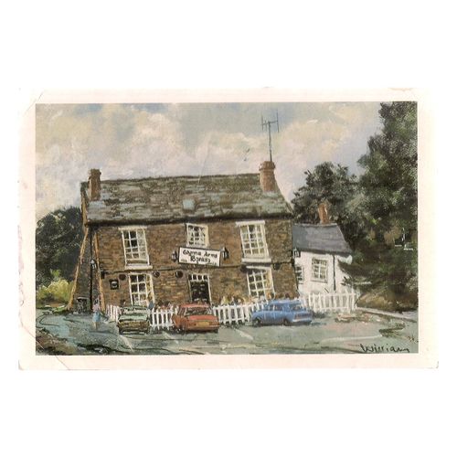 GLYNNE ARMS, "CROOKED HOUSE", DUDLEY unused postcard creased =
