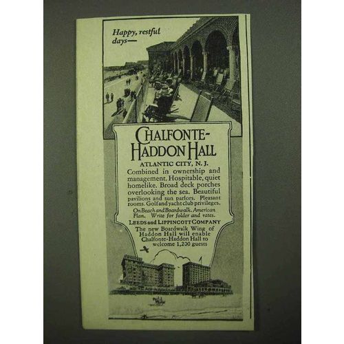 1922 Chalfonte-Haddon Hall Atlantic City Ad