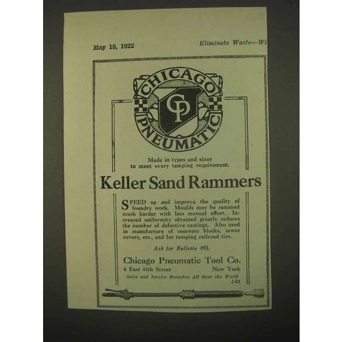 1922 Chicago Pneumatic Tool Keller Sand Rammers Ad